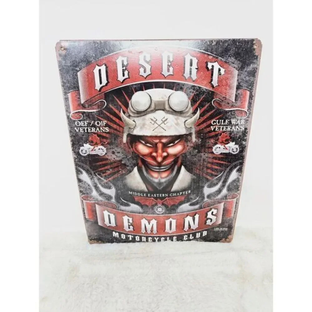 Desert Demons Gulf War Veterans Man Cave Military Metal Sign‎ 12 X 15 Motorcyle